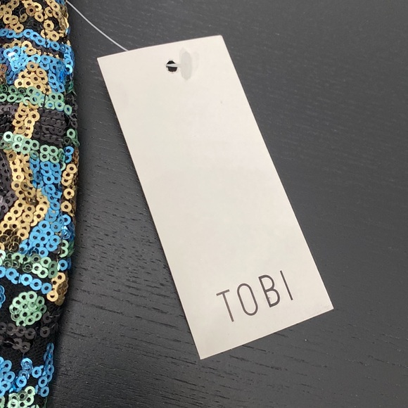 Tobi Ladies Sequin Geometric Mini Skirt - Small - Picture 3 of 8